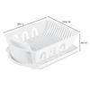 2 Piece Sink Set Dish Drainer with Inclined Drainboard Flatware Storage Cup Holder Kitchen Drying Rack System