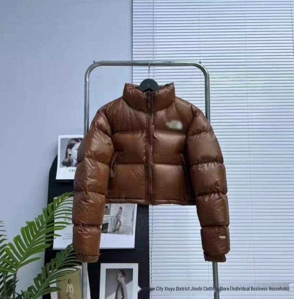 Women's 1984 North Face Down Jacket: Short, Thickened, Stand-Up Collar, Winter Streetwear