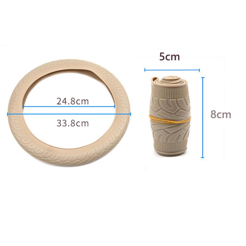 Soft Silicone Steering Wheel Cover Wear-resistant Tire Pattern Car Accessories Auto Protective Decoration Steering Wheel Cover