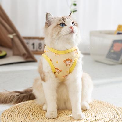 Cute Cat Clothes Spring and Summer Full Print Breathable Into Cat Kittens Two Feet Thin Puppy Dog Pet Clothing