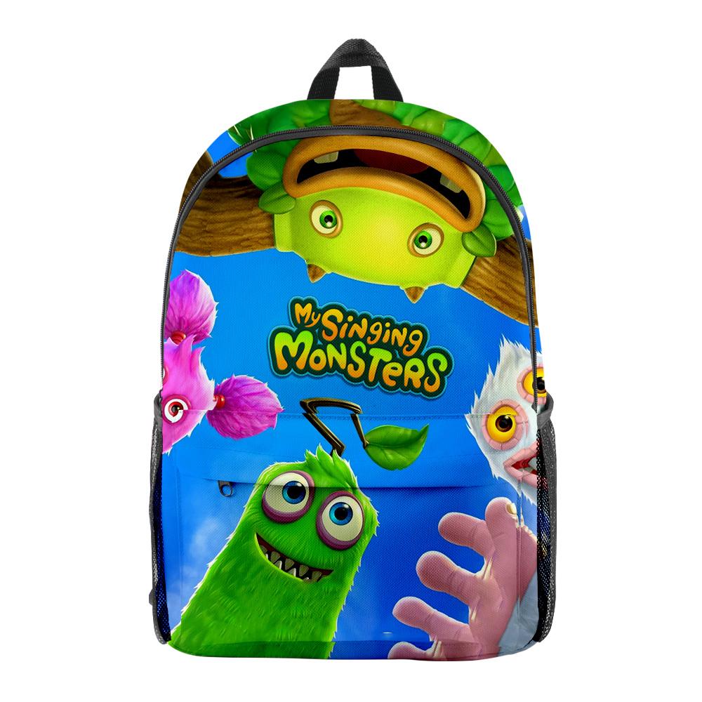 Luxusní Novinka Cool my singing monsters Školní taška Batohy na notebooky 3D Tisk Oxford Voděodolné Cestovní batohy pro chlapce/dívky