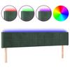 VidaXL LED Headboard Bedroom Furniture Double Bed Accessory Head of Bed Frame Interior Dark Green 3123299