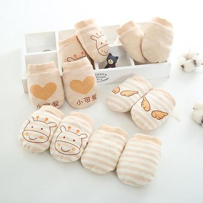 Chewable Cotton Baby Mittens: Anti-Scratch, Colorful, Drawstring Design for Newborns