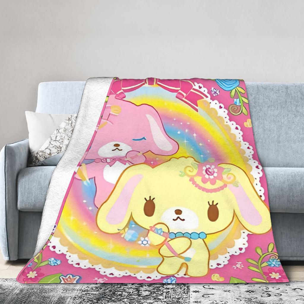 Sugarbunnies Shirousa Kurousa Cutecore Jojifuku Pinkcore Decke Fleece Warme Überwurfdecke für Auto Sofa Couch Schlafzimmer Steppdecke
