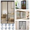 Magnetic Screen Door Curtain, Insect-Proof Mesh Door Curtain, Magnetic Sealing Device for Windows and Doors - Black