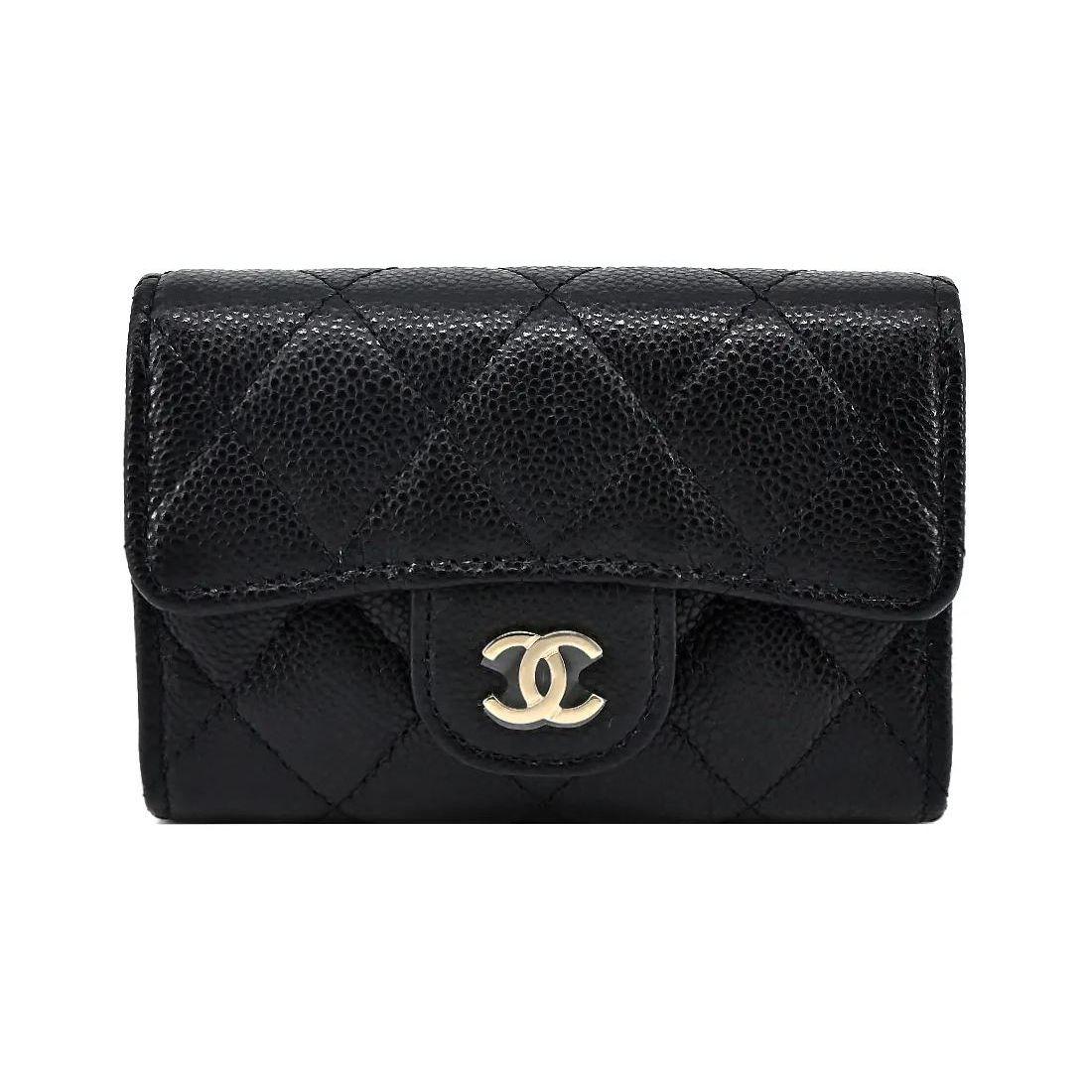 

Chanel Золота пряжка Стегнова шкіряна гаманець Брелок Жіночі гаманці Чорний AP0222-B10583-C3906 Gift Set(Basic Set+Box+Shopping Bag)