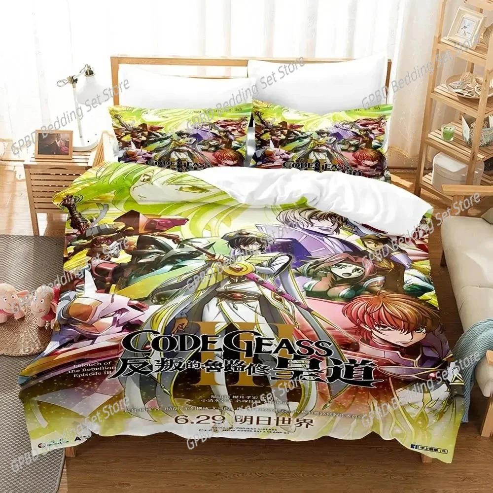 Anime CODE GEASS Lelouch 3D NEW Duvet Cover Pillowcase Bedding Set Adult Girl Bedroom Decoration Children Single Double Large