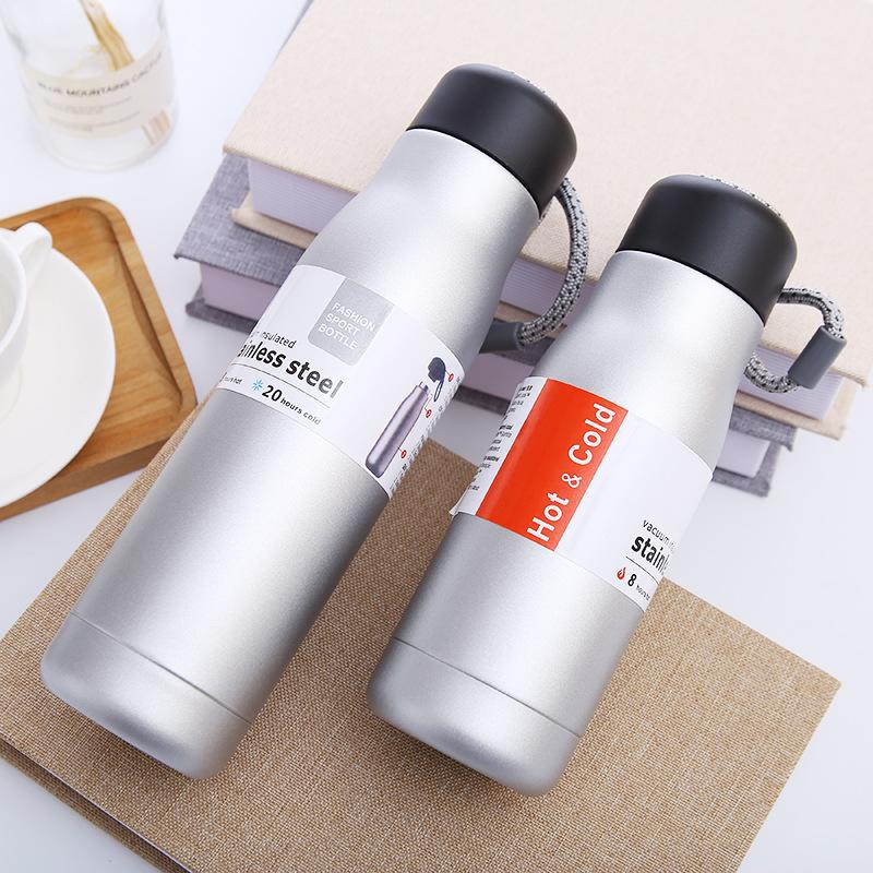 New Rope Sports Water Bottle Steel Thermos Cup Outdoor Handy Water Cup Knight Cup Durable Durable Useful Useful