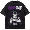 Anime YuYu Hakusho Hiei Grafik T-Shirt Herren Kurzarm Kleidung Lässig Baumwolle T-Shirt Vintage Gewaschenes T-Shirt Harajuku Herren Oberteile