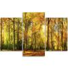 Three Piece Picture Canvas Print Forest Tree Autumn Yellow