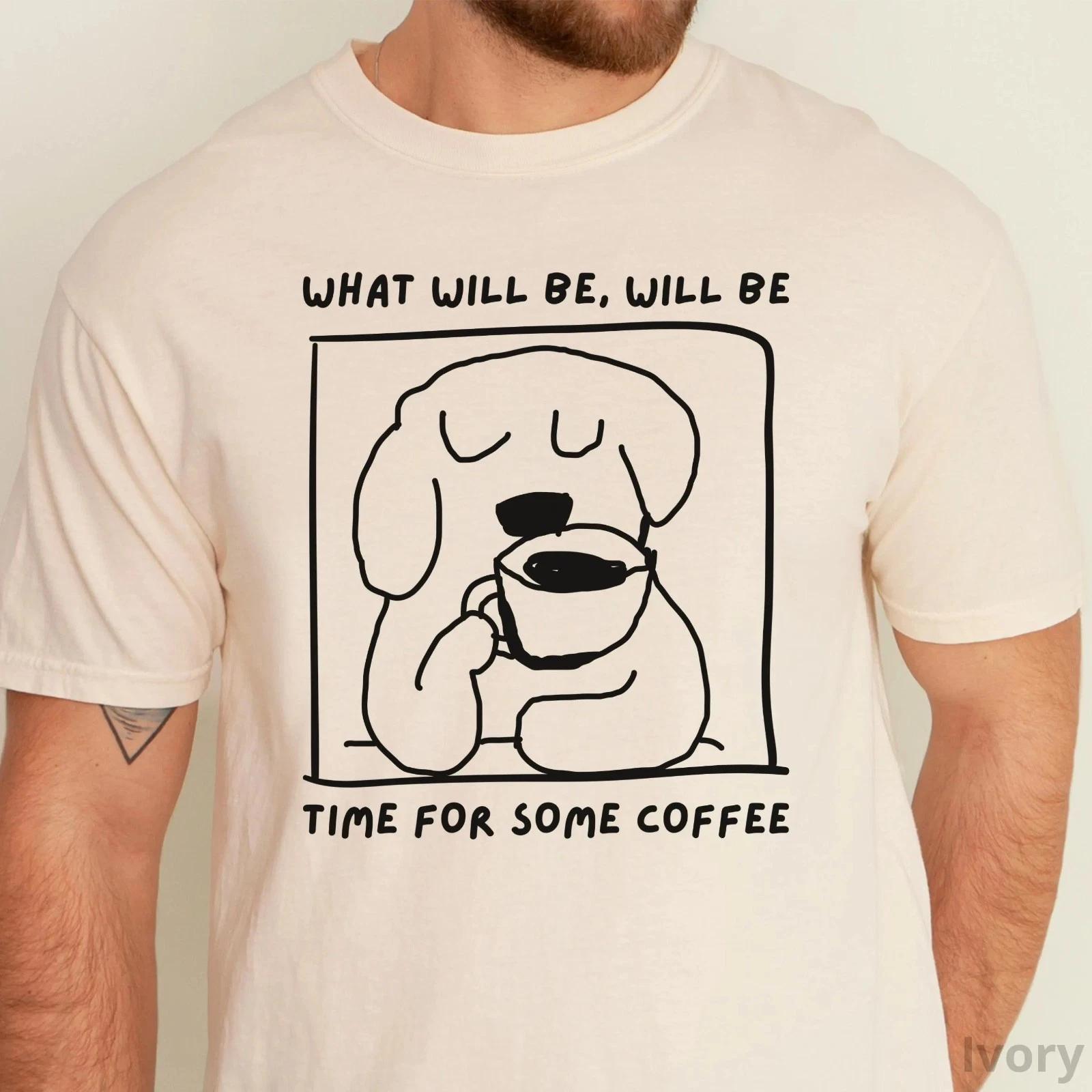 Coffee Dog Shirt Funny Dog Lover Graphic Tee Snarky Coffee Lover Shirt 2XL