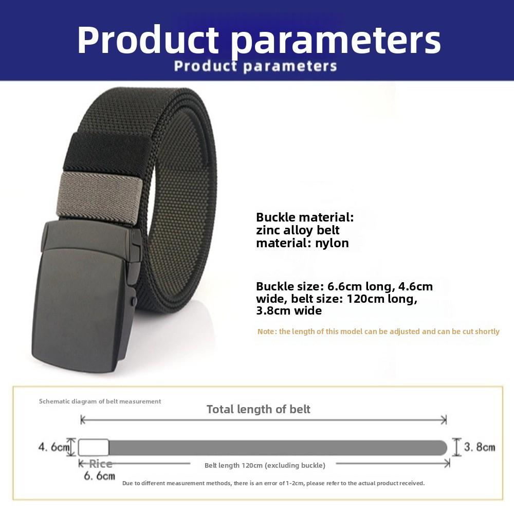 Rotating Double-sided Men Nylon Waist Belts Quick Release Belt Accessories Man Waistbands Trendy Alloy Buckle Korean Waist Strap
