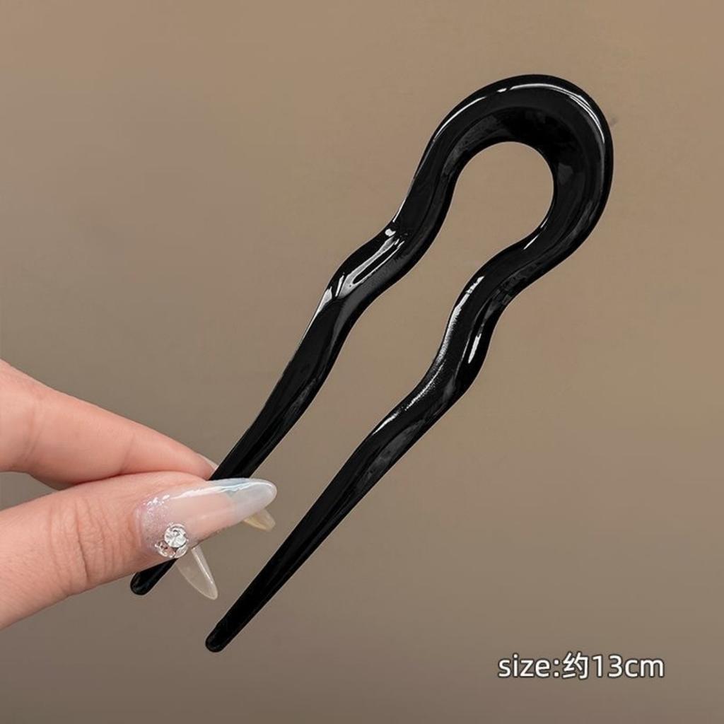 Vlasová vidlička ve tvaru U Módní acetátová sponka do vlasů želvovinové barvy Geometrický design Pokrývka hlavy Vlasové tyčinky Ženy Dívky