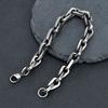 Punk Heavy Horseshoe Link Chain Bracelets for Men Vintage Oxidized Clip Chain Wristband Chunky Jewelry