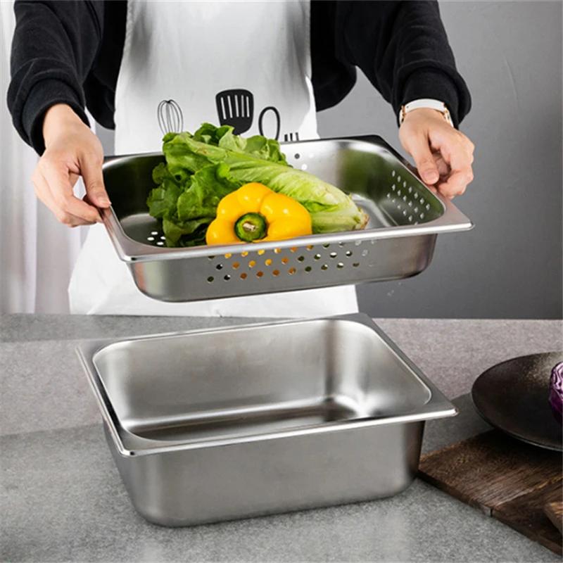 Heavy Duty Mirco-perforated Colander Stainless Steel Rectangle Strainer Fine Mesh Colander Kitchen Durable Strainer Rinse Drain