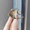 Sparkling Rhinestone Fish Brooches Women Metal Flat Fish Office Casual Brooch Pins Gifts