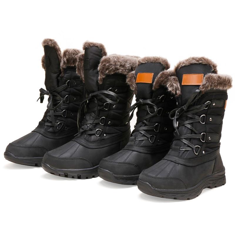 Außenhandel 2025 Winter verdickte Herren Schneestiefel Samt warm rutschfest wasserdicht Damen hohe Paar Schneestiefel