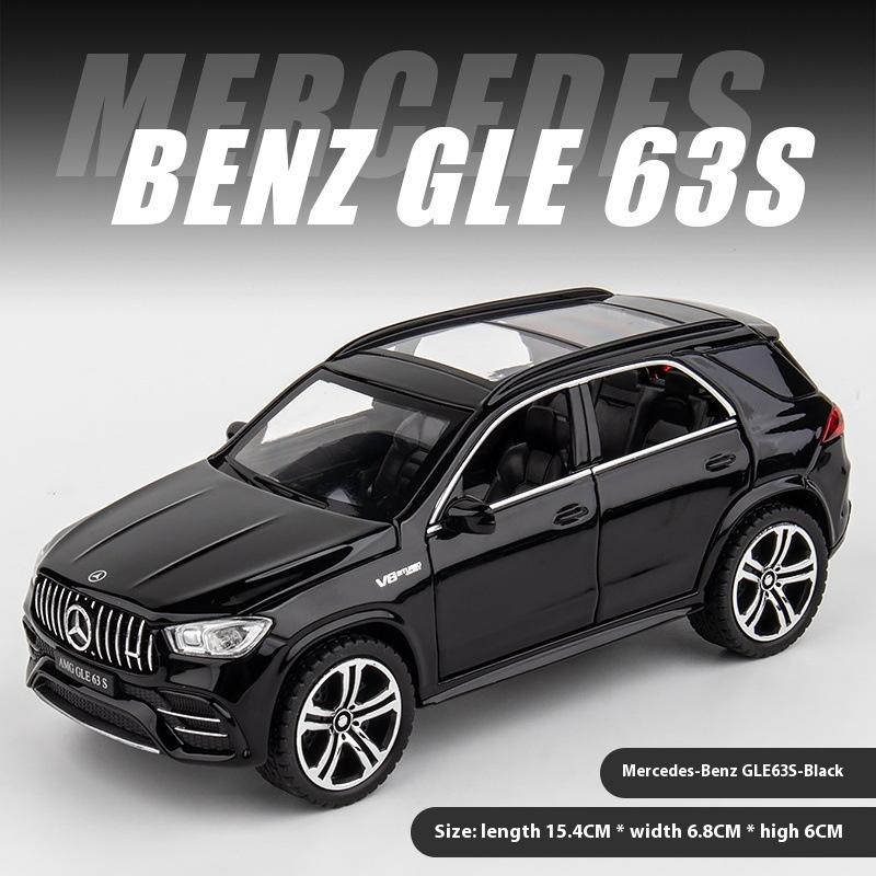 

1:32 Mercedes Benz GLE 63s внедорожник литой автомобиль модель литой металлический транспорт имитационная модель украшения для салона автомобиля подарок чёрный
