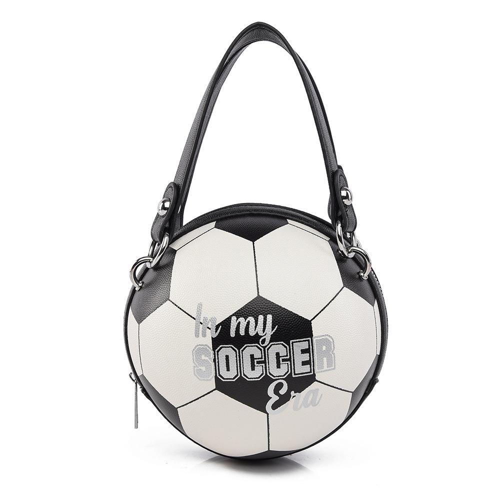 

Personalized football bag 2025 new European and American fashion niche handbag women s versatile color matching messenger small round bag tide