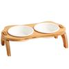 Elevated Bamboo Food Bowl Pet Bowl Cat and Dog Supplies Leak Proof Pet Food Bowl and Feeder for Small Dogs Cats Cat Food Bowl