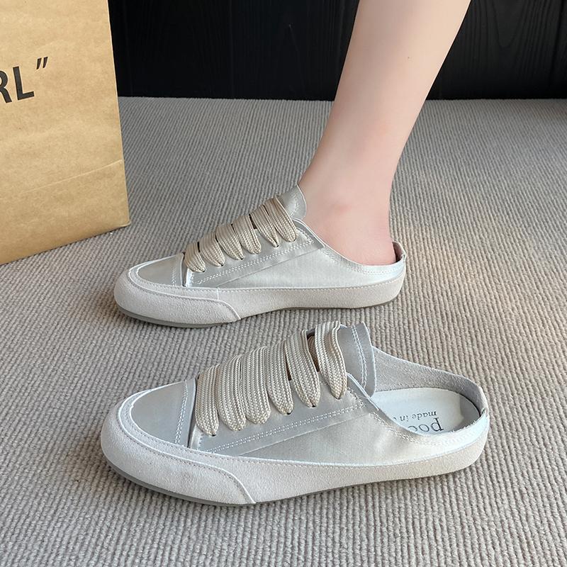 Women Flats Mules Shoes Casual Sport Sandals Summer Slippers New 2025 Trend Slingback Sneakers Woman Walking Lace Up Flip Flops