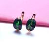 Exquisite Russian Purple Gold Emerald Ear Buckle Small Simple Plated Rose Gold Ingot Earrings Versatile Jewelry Women