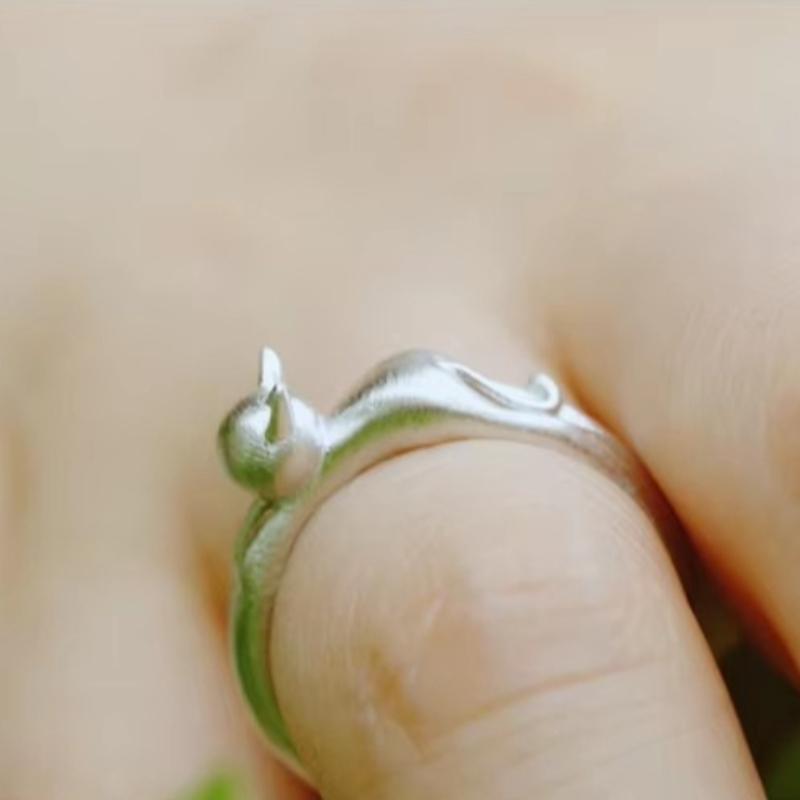 REETI 925 Silver Rings For Women Cat ring Lady Prevent -silver-jewelry