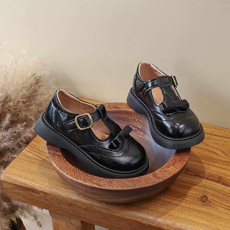 

Spring Girls British Little Leather Shoes Baby Princess Shoes Daily Comfort Flats size 31 чорний