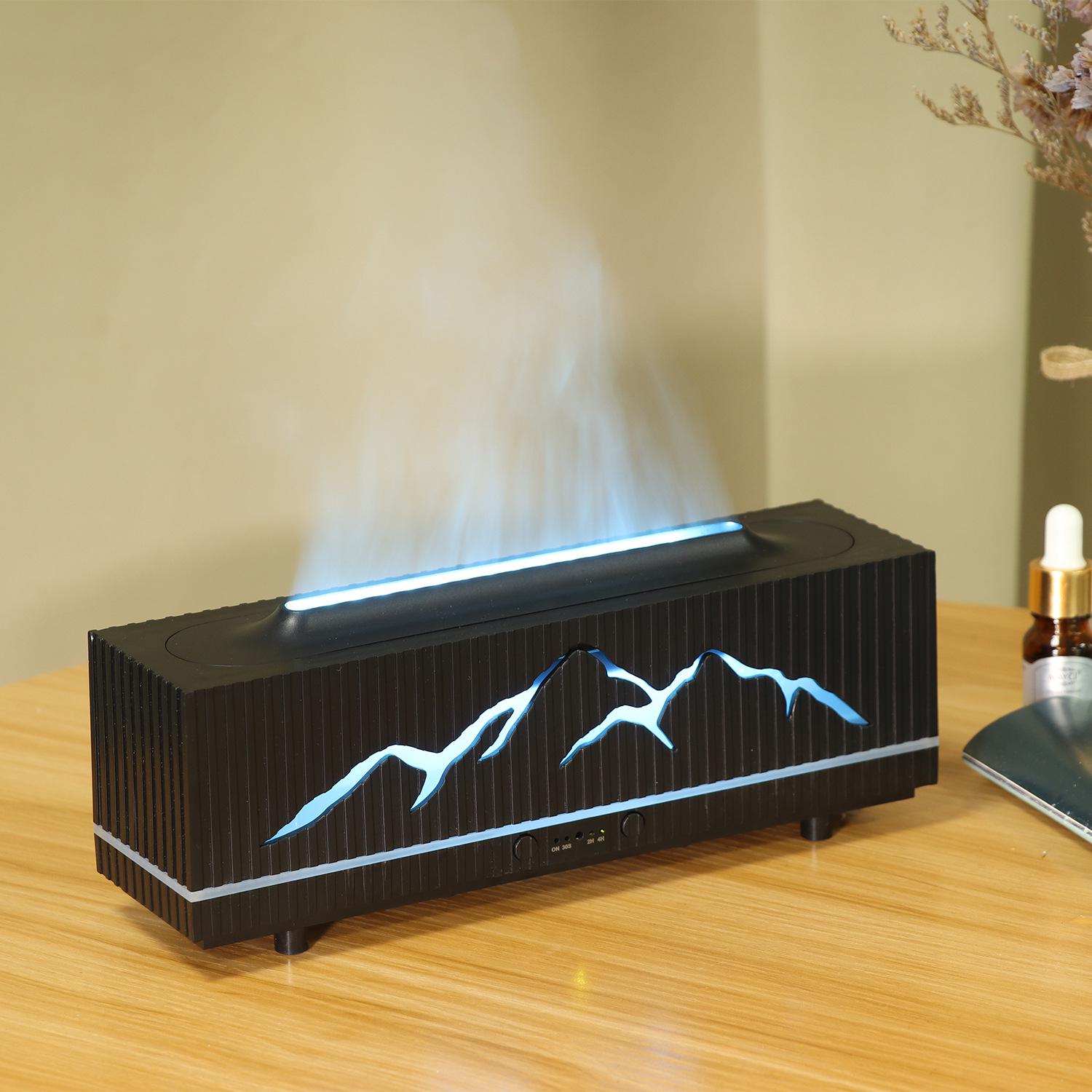 3D Flame Aromatherapy Humidifier: Quiet Home & Office Essential Oil Diffuser US Plug серый