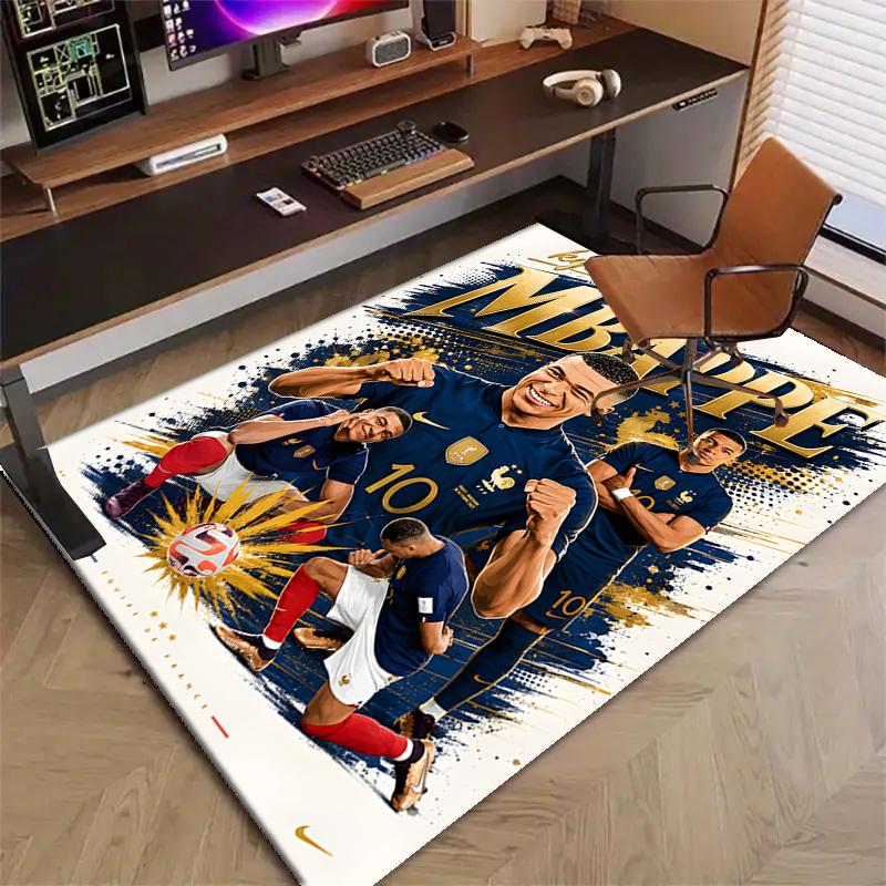 1pc Mbappe3 Design Printed Area Rug Carpet for Bedroom Living Room Home Decor Rugs Mat Non Slip Mat Rug for Bedside
