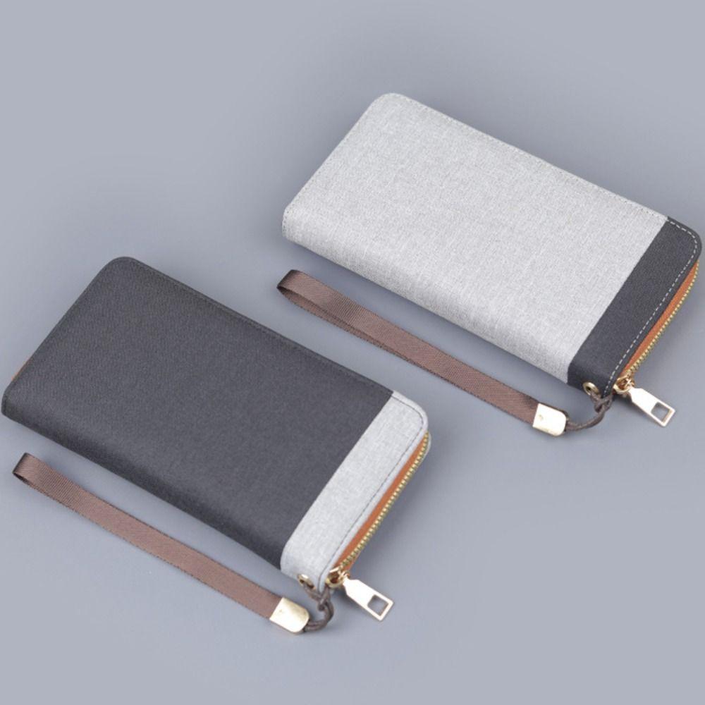 

Solid Color Coin Purse Zipper Man Handbag Fashion Money Clip Student