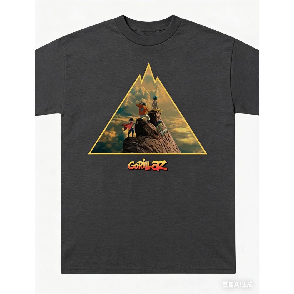 2026 Gorillaz The Mountain Album T-Shirt für Herren und Damen Re Baumwolle Sommerkleidung Hip Hop Mode T-Shirt Streetwear Unisex