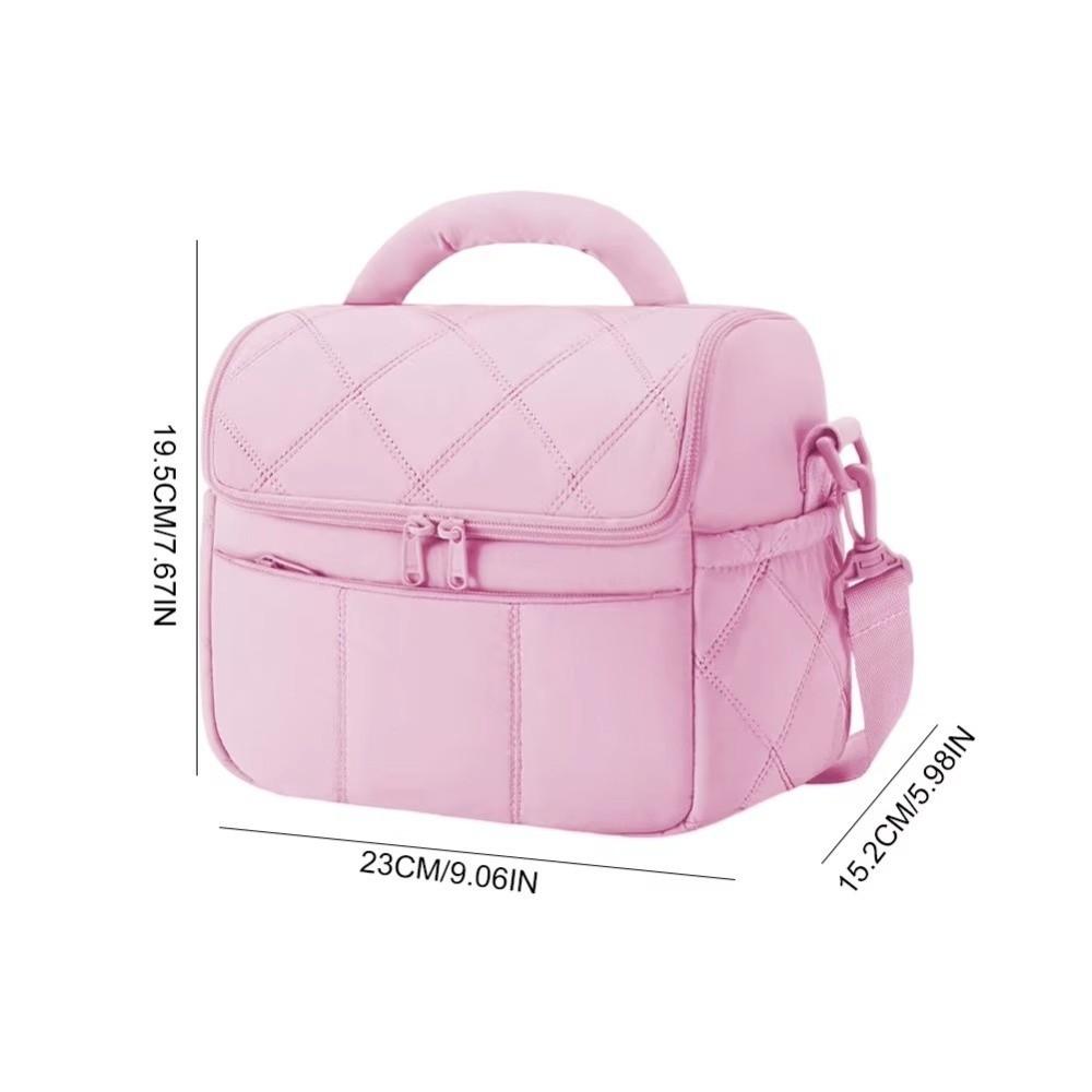 Quilted Puffer Insulated Lunch Bag Soft Cooler Thermal Bag Multi-functional Lunch Tote  Work