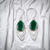 Green Onyx Gemstone 925 Sterling Silver Trendy  Jewelry Handmade Earrings 1.90" EE-39-16
