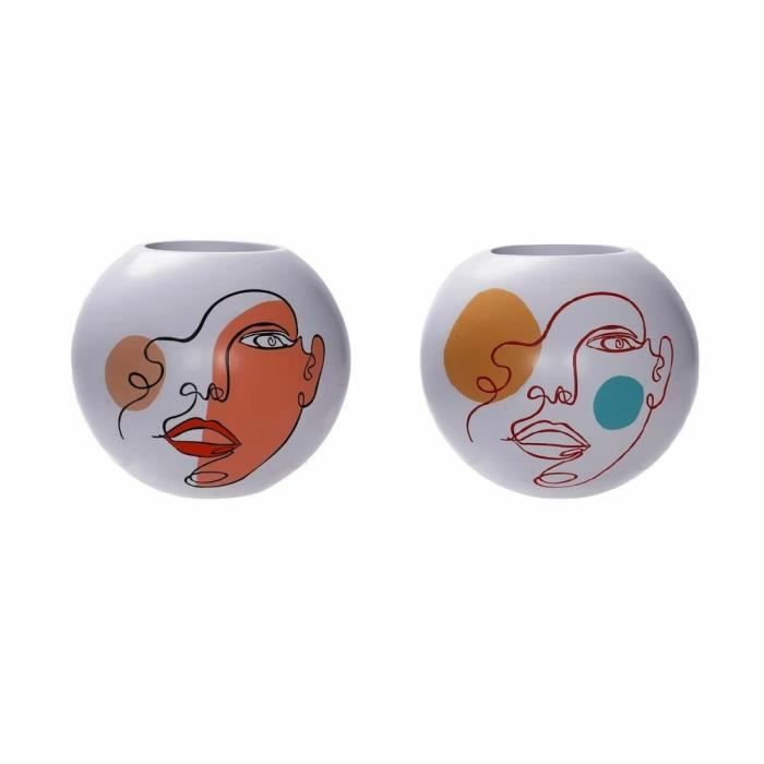 Vase décoratif - Multicolore - Design scandi - 22 cm - Résine de qualité supérieure