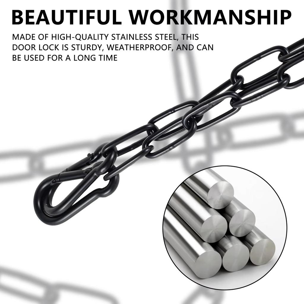 23.6" Gym Fitness Cable Extension Chain, 304 Stainless Steel Cable Machine Extension Accessory, Workout Chain for Home Gym Replacement