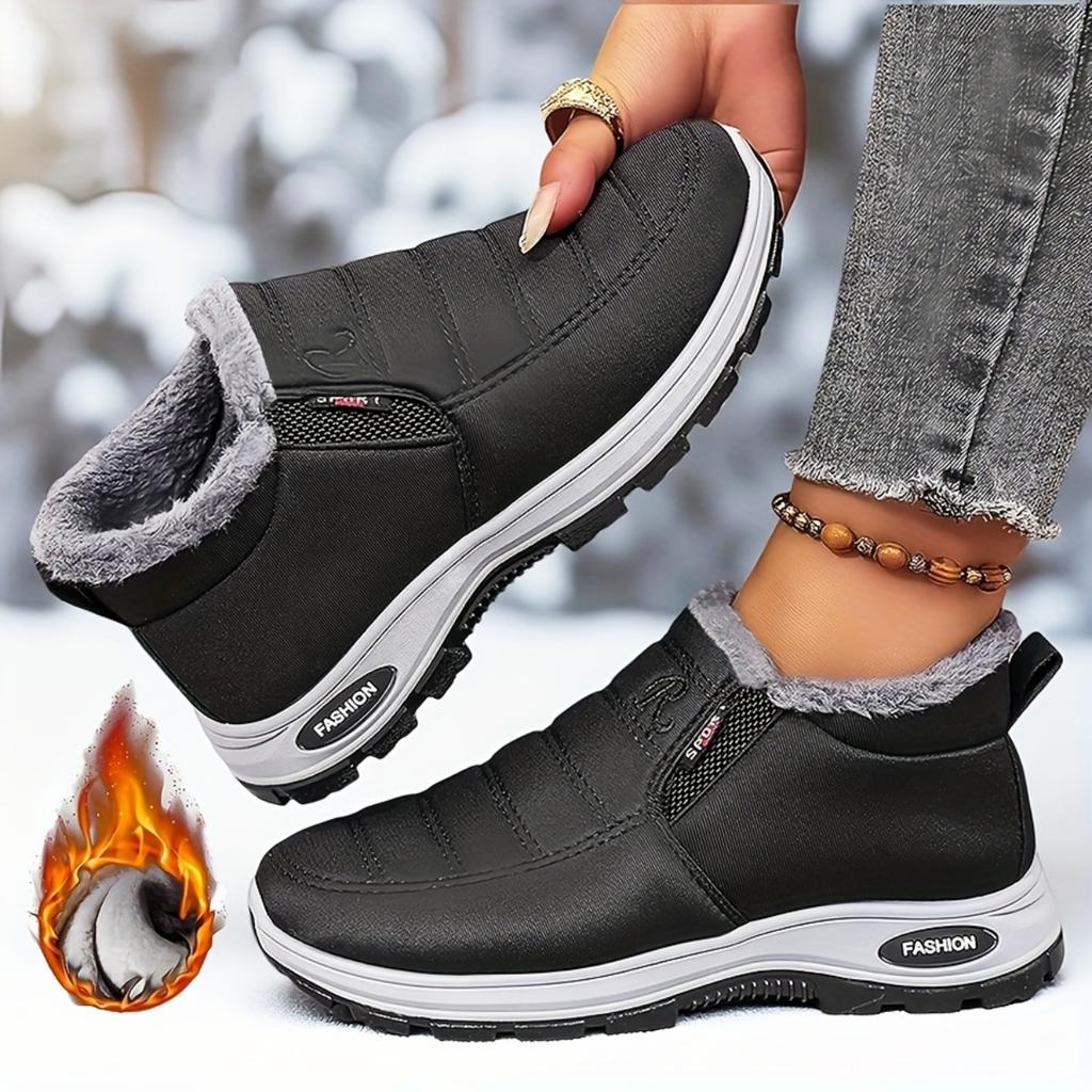 Ultra Warm Thick Soled Snow Boots, Arctic Grade Cold Resistant with Fleece Ankle Boots - High-density Lining and Thermal Locking Technology