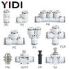 YIDI Pneumatik-Luftverbinder Kompressorschlauch-Fittings-Sets Schnellverschluss-Steckverbinder-Kit Rohrreparatur Y T L X-förmig 4mm 8mm 12mm