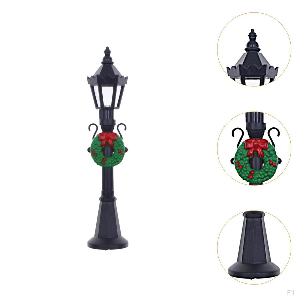 Mini Street Lamp Post Model Miniature Scenery Holiday Decor Fairy Garden Sculpture