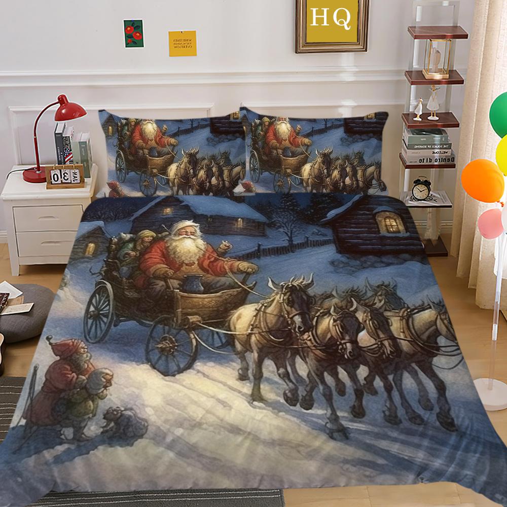 Set pat de o singură dimensiune cu imprimeu de Crăciun, cu design de desene animate superioare, pentru adolescenți, pentru copii