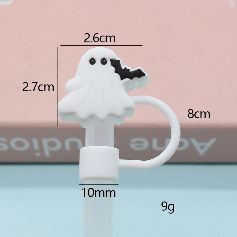 For Stanley Cup Accessories 2x Halloween Cute Ghost Dustproof Straw Toppers Parties For 10mm Drinking Straw Tips Lids Reusable