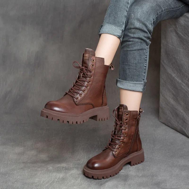 Martin boots women's short boots autumn and winter fleece thickened versatile platform boots tide