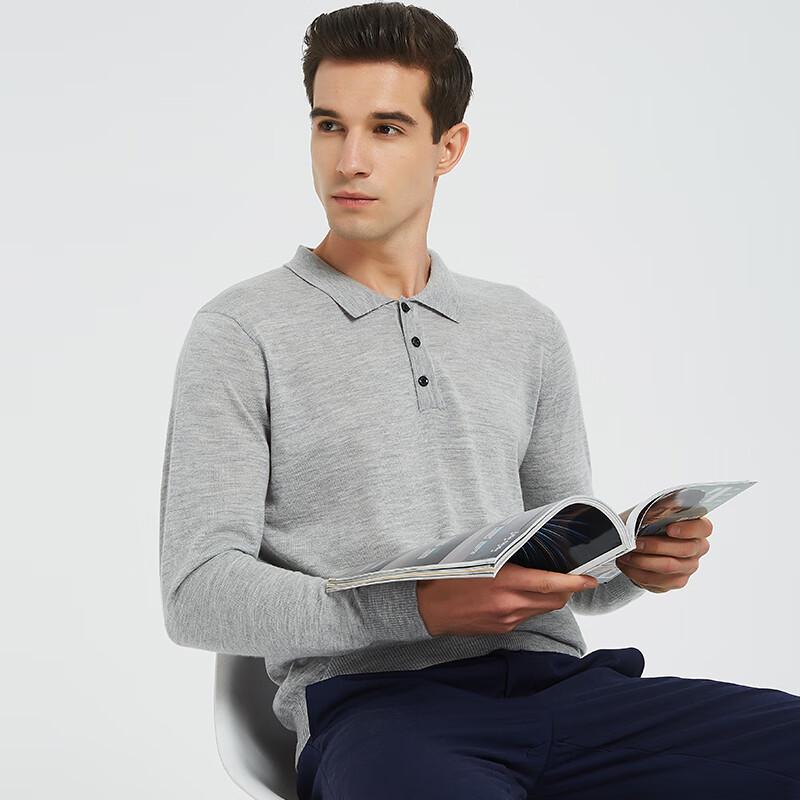 Hengyuanxiang Men's Fine Spun Cashmere Lapel Sweater