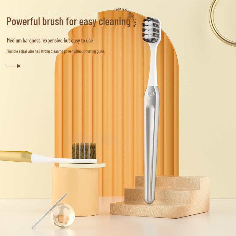 Periuță de dinți High-End cu peri medii-duri pentru bărbați - Îndepărtare puternică a petelor, Ambalată individual, Autentică.