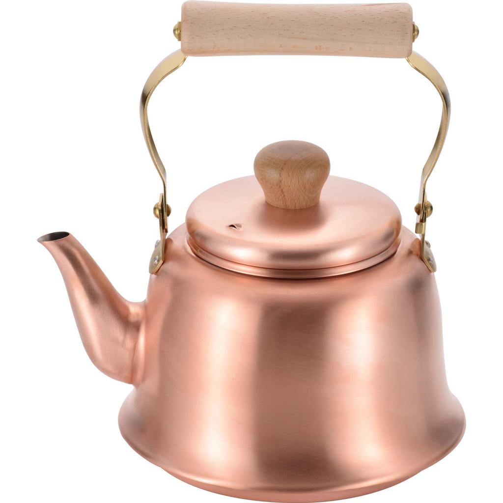 Wahei Made in Pure Copper Kettle Wooden Gas Stove Use Freiz, Japan, CS-020, 2L, Bell-Shaped, Handle, Only, Chitose, Long-Lasting