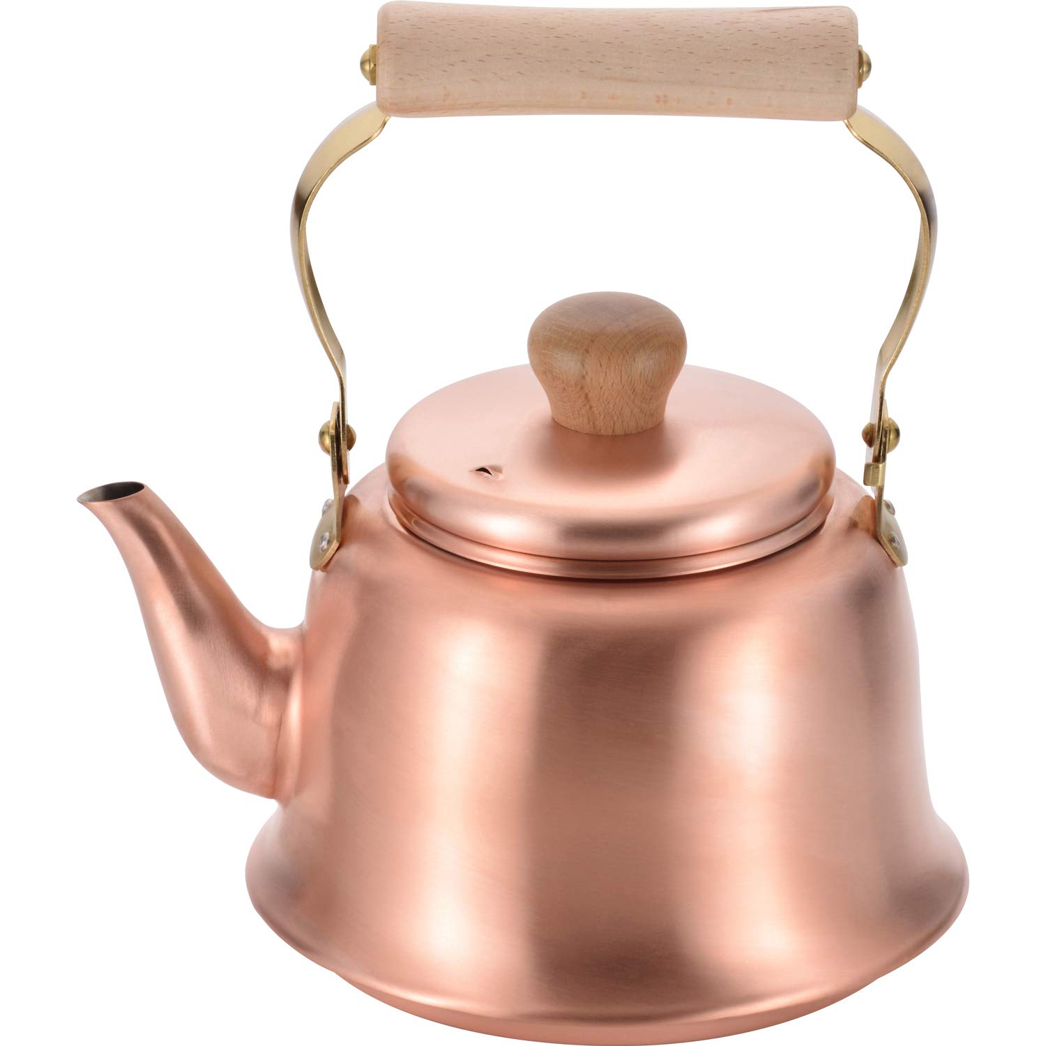 

Wahei Made in Pure Copper Kettle Wooden Gas Stove Use Freiz, Japan, CS-020, 2L, Bell-Shaped, Handle, Only, Chitose, Long-Lasting