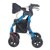 2-in-1 Rollator Walker & Transport Chair for Seniors, Foldable Rolling Walker Wheelchair, Lightweight Aluminum Mobility Walking Aid with Solid PU