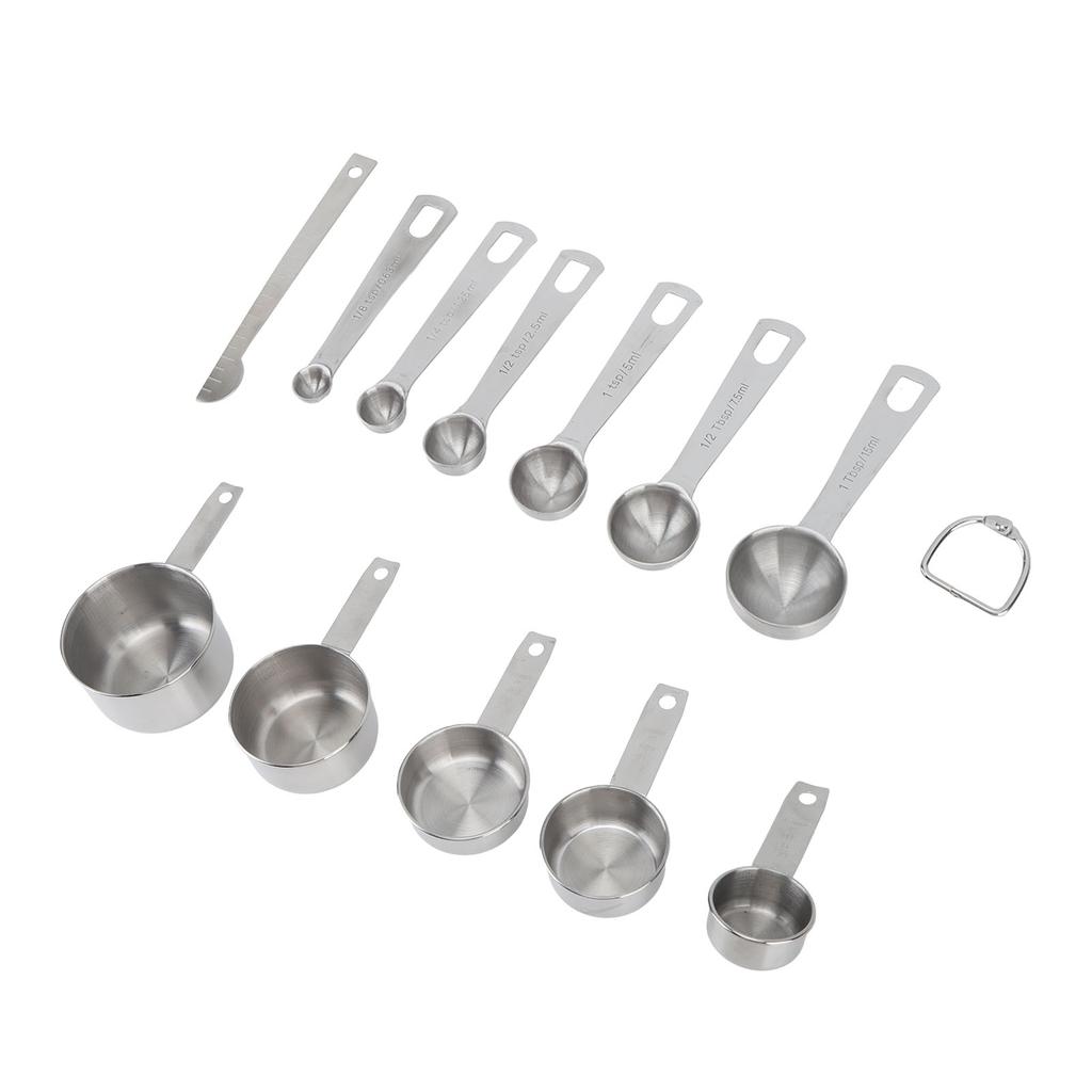 12 Pcs Stainless Steel Measuring Cups Spoons Set Kitchen Measuring Tools for Cooking Baking