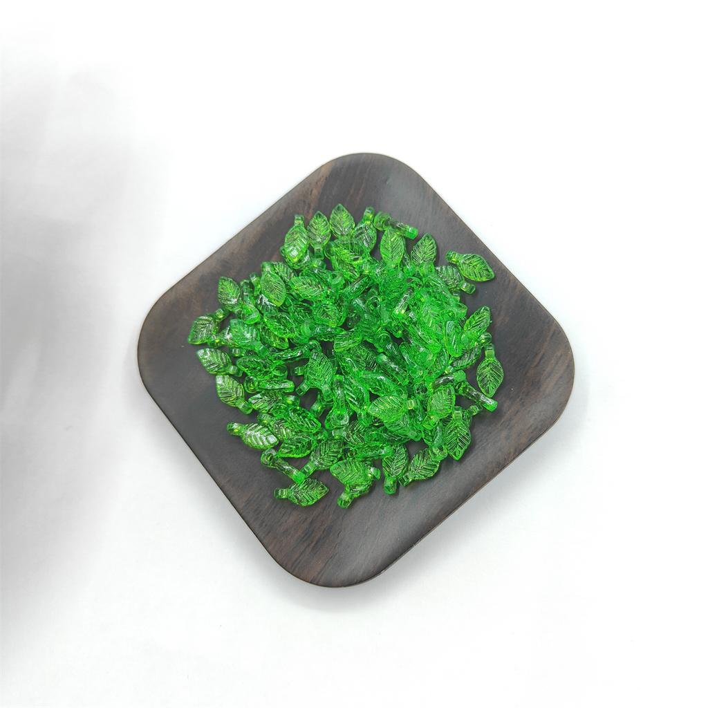 Hanmade Ornament Schmuckherstellung Acrylperlen Materialien Grün DIY Handgefertigtes Zubehör Mode Blatt Ohrring Anhänger 100 Stück