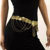 Fringed Coins Chain Belt for Women Hollowed Waist Chain Ethnic Decorative Dress Belt Party Waist Decors Body Jewelry
